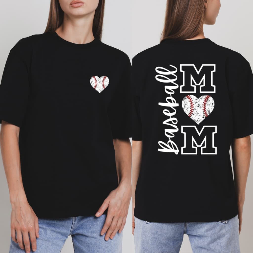 Baseball Mom Heart (Front & Back)