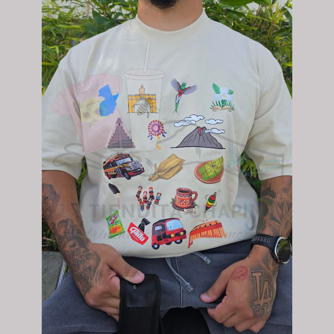 Guatemala Cultural Icons & Snacks Collage Shirt